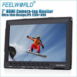 Monitor de campo para câmara FEELWORLD FW-759 de 7 polegadas, design fino, 1280 x 800, HDMI 1080P
