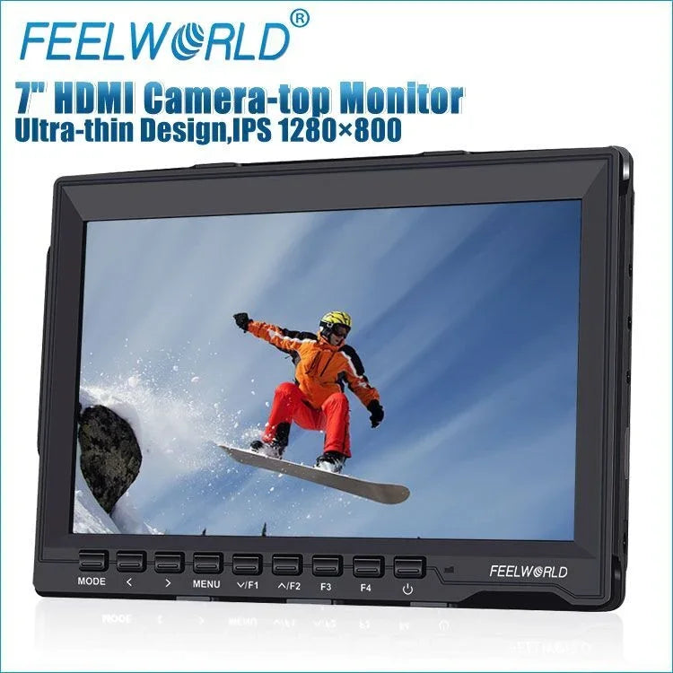 Monitor de campo para câmara FEELWORLD FW-759 de 7 polegadas, design fino, 1280 x 800, HDMI 1080P