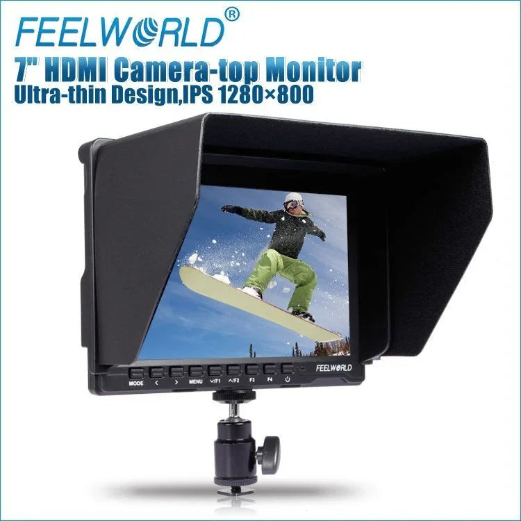 Monitor de campo para câmara FEELWORLD FW-759 de 7 polegadas, design fino, 1280 x 800, HDMI 1080P