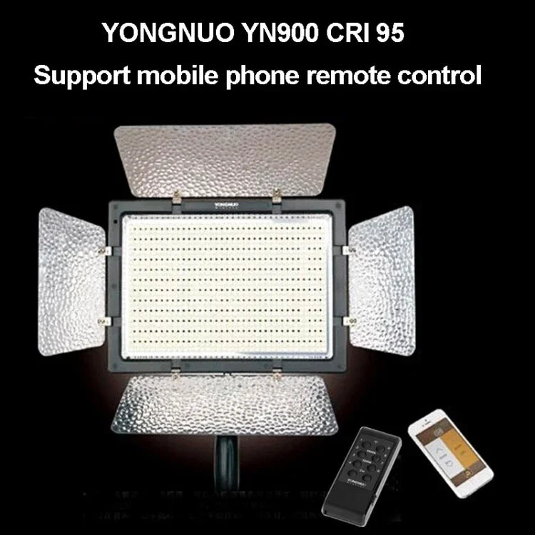 Luz de vídeo YONGNUO YN900 com 900 LEDs, iluminação regulável, estúdio 3200K-5500K, YN900