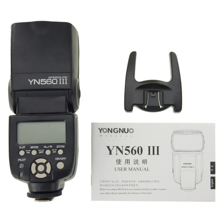 Flash Speedlite sem fios de longo alcance YN-560 III com sapata metálica para câmaras DSLR Canon / Nikon / Pentax / Olympus, YN-560 III