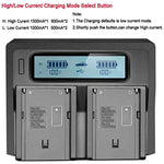 Carregador digital de bateria com ecrã LCD de canal duplo e porta USB para bateria Sony BP-U30 / U60 / U90, compatível com Sony EX260 / EX280 / FS7