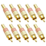 JL0924 Conector Jack RCA 3,5mm (10 Peças num Pacote, o Preço é para 10 Peças), JL0924 RCA 3,5mm (Vermelho)
