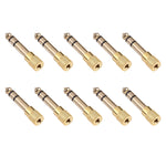 Adaptadores de Jack de Áudio Macho 6.35mm para Fêmea 3.5mm (10 Unidades no Pacote, Preço para 10 Unidades), Macho 6.35mm para Fêmea 3.5mm