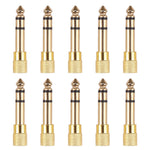 Adaptadores de Jack de Áudio Macho 6.35mm para Fêmea 3.5mm (10 Unidades no Pacote, Preço para 10 Unidades), Macho 6.35mm para Fêmea 3.5mm