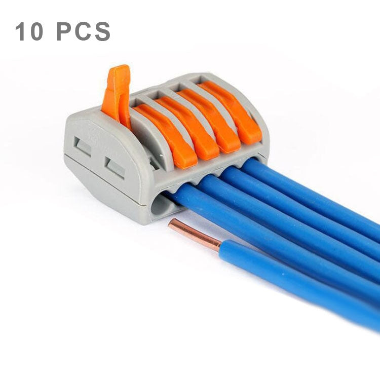 10 Unidades de Conector de Fio Universal Compacto de 5 Pinos com Presilha Sem Solda, 5 Pinos