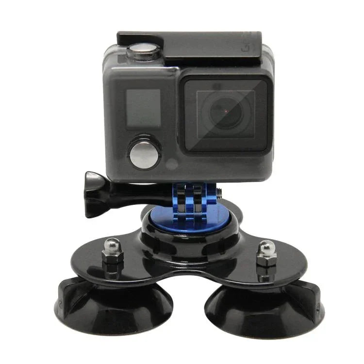 Suporte de Ventosa Direcional Triangular com Montagem para Tripé + Parafuso de Punho para GoPro, Insta360, DJI e Outras Câmaras de Ação