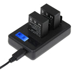 Carregador Duplo de Baterias com Ecrã LCD GP158-B para GoPro HERO3+ /3 (AHDBT-301, AHDBT-302), Mostra Capacidade de Carga, Para GoPro HERO3+ /3