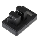 Carregador Duplo de Baterias com Ecrã LCD GP158-B para GoPro HERO3+ /3 (AHDBT-301, AHDBT-302), Mostra Capacidade de Carga, Para GoPro HERO3+ /3