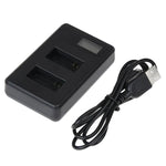 Carregador Duplo de Baterias com Ecrã LCD GP158-B para GoPro HERO3+ /3 (AHDBT-301, AHDBT-302), Mostra Capacidade de Carga, Para GoPro HERO3+ /3