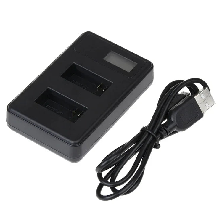 Carregador Duplo de Baterias com Ecrã LCD GP158-B para GoPro HERO3+ /3 (AHDBT-301, AHDBT-302), Mostra Capacidade de Carga, Para GoPro HERO3+ /3