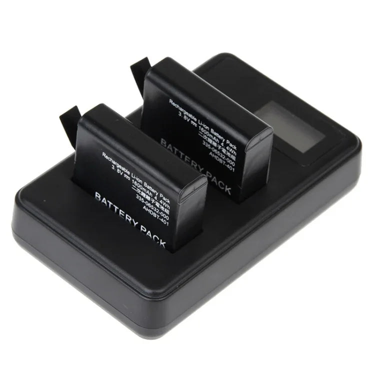 Carregador de Duas Baterias com Ecrã LCD para GoPro HERO4 (AHDBT-401), Mostra Capacidade de Carga (GP258-C), Para GoPro HERO4
