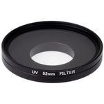 Filtro UV de 52mm com Tampa para Xiaomi Xiaoyi 4K+ / 4K, Xiaoyi Lite, Câmara Desportiva Xiaoyi, Filtro UV 52mm