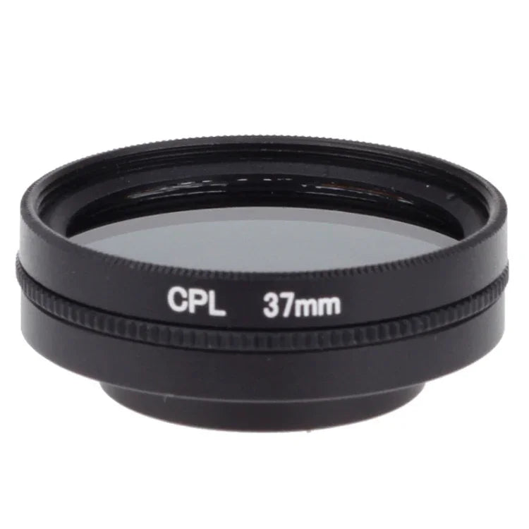 Filtro CPL Circular Polarizador de 37mm com Tampa para Xiaomi Xiaoyi 4K+ / 4K, Xiaoyi Lite, Câmara Desportiva Xiaoyi, Filtro CPL de 37mm