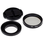 Filtro CPL Circular Polarizador de 37mm com Tampa para Xiaomi Xiaoyi 4K+ / 4K, Xiaoyi Lite, Câmara Desportiva Xiaoyi, Filtro CPL de 37mm