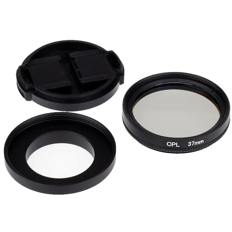 Filtro CPL Circular Polarizador de 37mm com Tampa para Xiaomi Xiaoyi 4K+ / 4K, Xiaoyi Lite, Câmara Desportiva Xiaoyi, Filtro CPL de 37mm