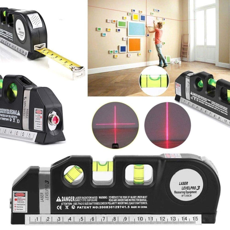 Nível Laser Alinhador Horizontal Vertical com Fita Métrica