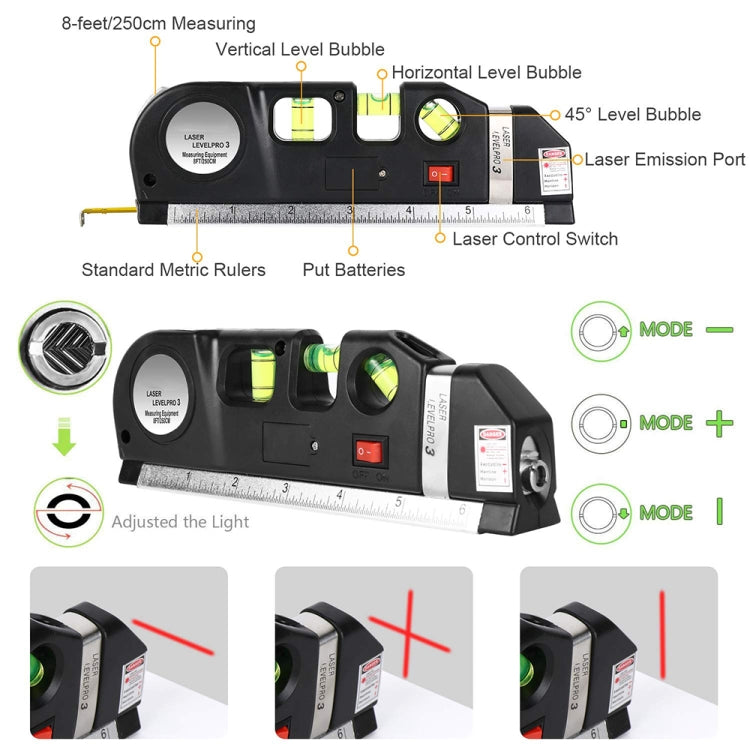 Nível Laser Alinhador Horizontal Vertical com Fita Métrica