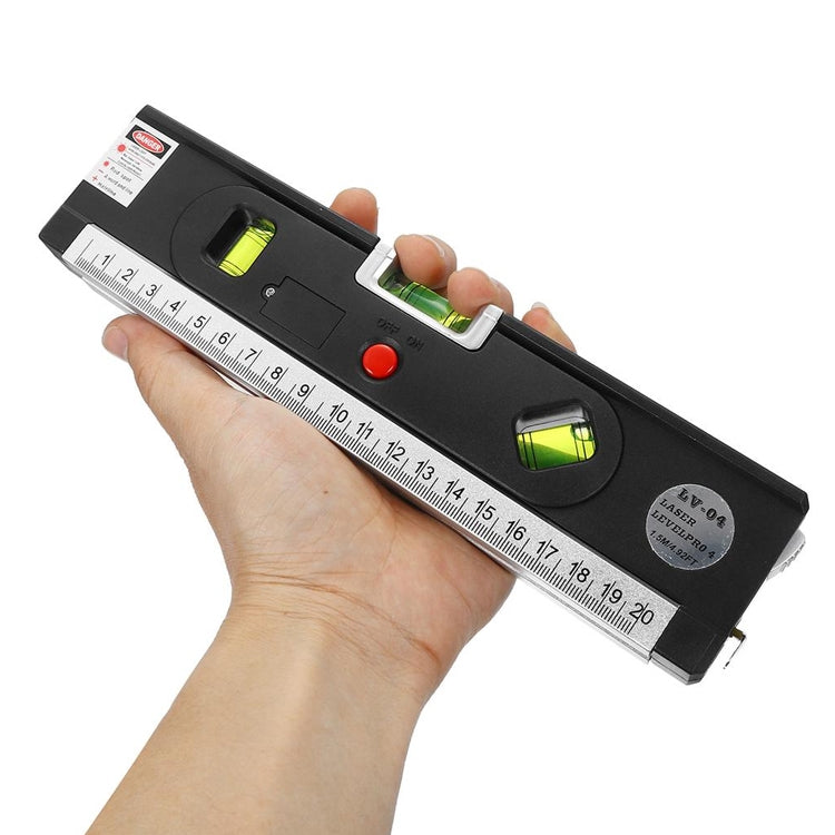 Nível Laser com Fita Métrica Pro 4 (100cm) / Nível com Bolhas e Luz LED, LV-04
