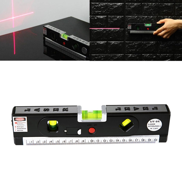 Nível Laser com Fita Métrica Pro 4 (100cm) / Nível com Bolhas e Luz LED, LV-04