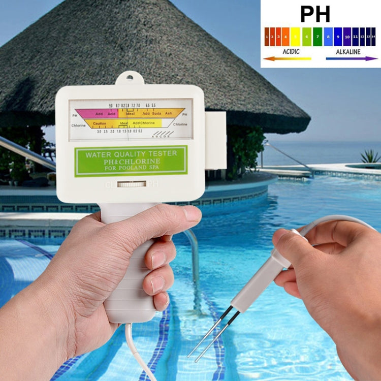 Testador de PH / CL2 para Água de Piscina Doméstica, Comprimento do Cabo: 1,2m