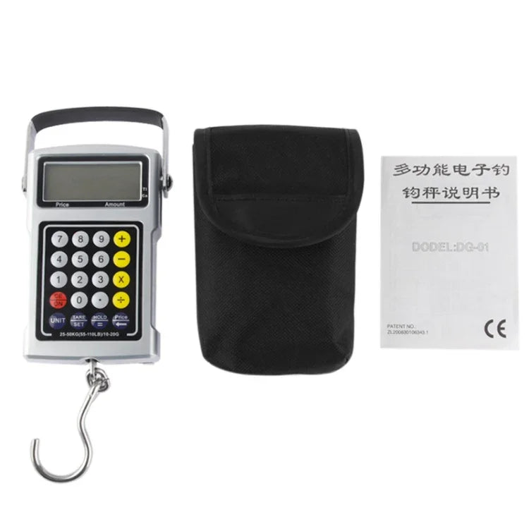 Balança Eletrónica Multifuncional 7 em 1 para Anzóis de Pesca (50KG/20g), 7 em 1 50kgx10g