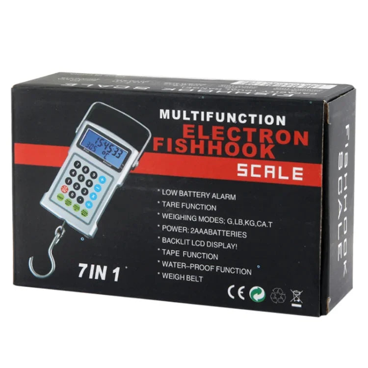 Balança Eletrónica Multifuncional 7 em 1 para Anzóis de Pesca (50KG/20g), 7 em 1 50kgx10g