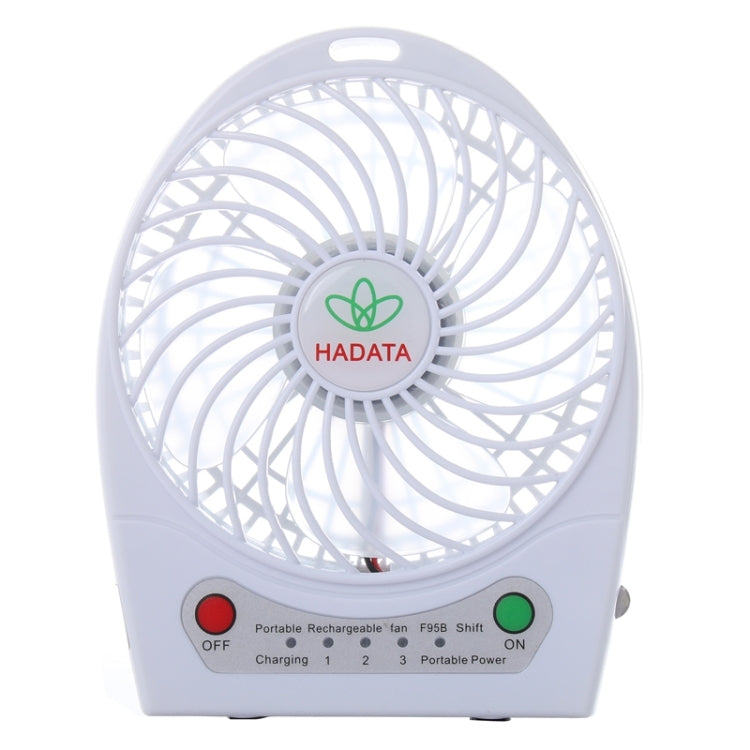 Ventoinha portátil Hadata de 4,3 polegadas alimentada por USB / bateria Li-ion recarregável com ajuste de terceira velocidade do vento e clipe