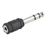 Adaptador de Tomada Jack Estéreo Macho 6.35mm para 3.5mm, Macho 6.35mm para Fêmea 3.5mm