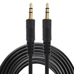 Cabo Auxiliar, Cabo de Áudio Estéreo Mini Plug Macho 3.5mm, Comprimento: 5m (Preto + Conector Banhado a Ouro), Comprimento: 5m Preto, (Banhado a Ouro)