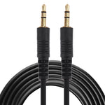 Cabo Auxiliar, Cabo de Áudio Estéreo Mini Plug Macho 3.5mm, Comprimento: 3m (Preto + Conector Banhado a Ouro), Comprimento: 3m Preto, (Banhado a Ouro)