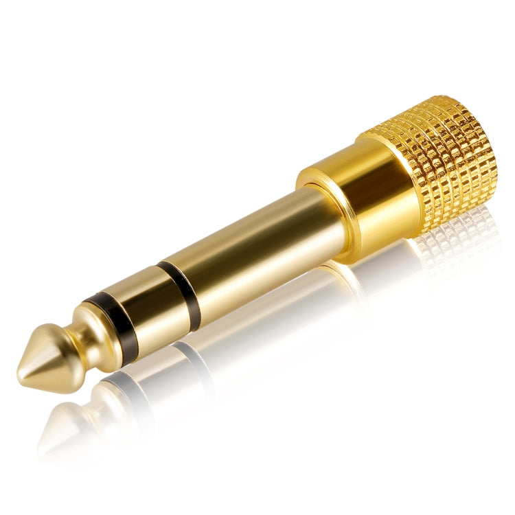 Adaptador de Tomada Jack Estéreo Macho 6.35mm para 3.5mm Banhado a Ouro, Macho 6.35 para Fêmea 3.5mm
