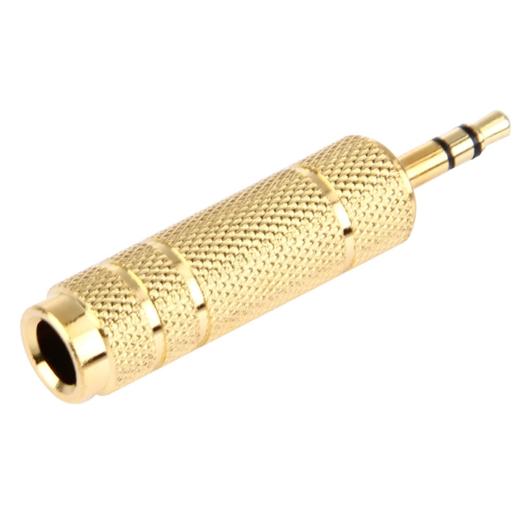 Adaptador de Tomada Jack Estéreo Macho 3.5mm para 6.35mm Banhado a Ouro, Macho 3.5mm para Fêmea 6.35