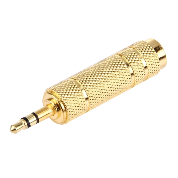 Adaptador de Tomada Jack Estéreo Macho 3.5mm para 6.35mm Banhado a Ouro, Macho 3.5mm para Fêmea 6.35