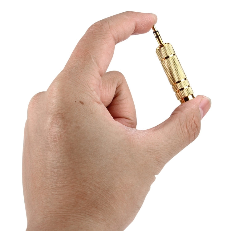 Adaptador de Tomada Jack Estéreo Macho 3.5mm para 6.35mm Banhado a Ouro, Macho 3.5mm para Fêmea 6.35