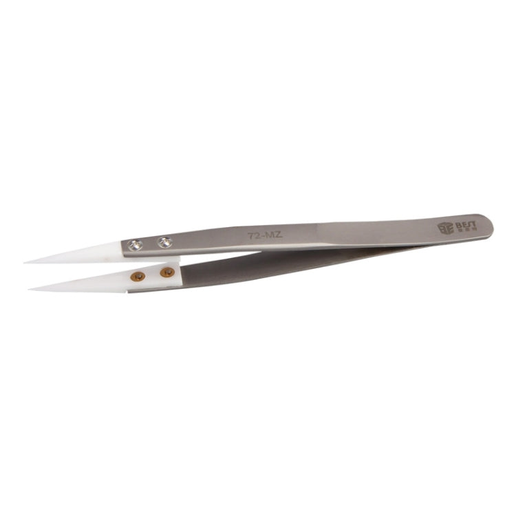 Pinças BEST BST-72-MZ 302 em Aço Inoxidável com Ponta Cerâmica de Alta Resistência a Temperatura, BST-72-MZ