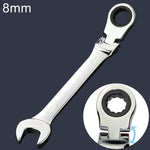 Chave de Catraca Angular de Abertura Dupla 8mm, Comprimento: 13,8cm, 8mm