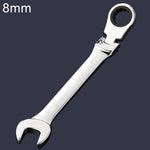 Chave de Catraca Angular de Abertura Dupla 8mm, Comprimento: 13,8cm, 8mm