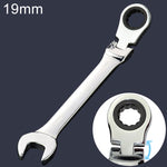 Chave de Catraca Angular de Abertura Dupla 19mm, Comprimento: 24,5cm, 19mm