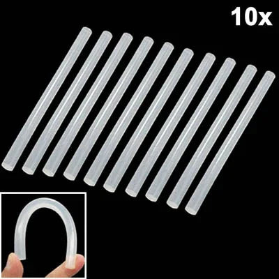 10x Bastões de Cola Quente Transparentes Brancos Práticos, Tamanho: 270 x 11mm (10pcs numa embalagem, preço para 10pcs), 270 x 11mm