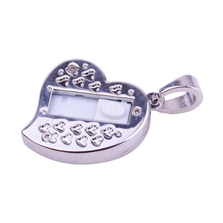 Pen USB em Forma de Coração com Diamante Prateado, Especial para Presentes do Dia dos Namorados, 2GB, 4GB, 8GB, 16GB, 32GB