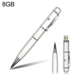 Pen USB 3 em 1 Estilo Caneta Laser, Prateado (8GB), 8GB (Prateado)