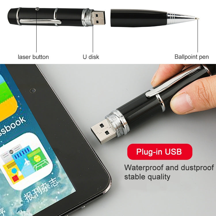 Pen USB 3 em 1 Estilo Caneta Laser, Prateado (8GB), 8GB (Prateado)