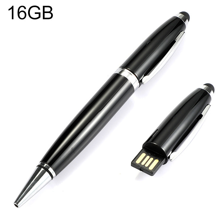 Pen Drive USB 2 em 1 Estilo Caneta, Preto, 2GB (Prateado), 4GB (Prateado), 8GB (Prateado), 16GB (Prateado), 32GB (Prateado), 2GB (Preto), 4GB (Preto), 8GB (Preto), 16GB (Preto), 32GB (Preto)