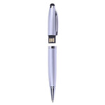 Pen Drive USB 2 em 1 Estilo Caneta, Preto, 2GB (Prateado), 4GB (Prateado), 8GB (Prateado), 16GB (Prateado), 32GB (Prateado), 2GB (Preto), 4GB (Preto), 8GB (Preto), 16GB (Preto), 32GB (Preto)