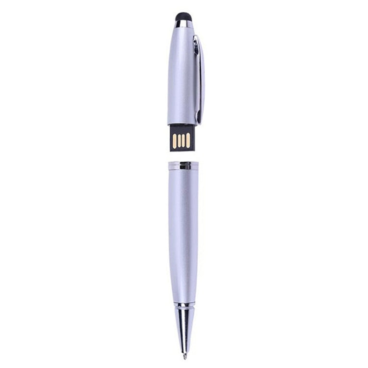 Pen Drive USB 2 em 1 Estilo Caneta, Preto, 2GB (Prateado), 4GB (Prateado), 8GB (Prateado), 16GB (Prateado), 32GB (Prateado), 2GB (Preto), 4GB (Preto), 8GB (Preto), 16GB (Preto), 32GB (Preto)