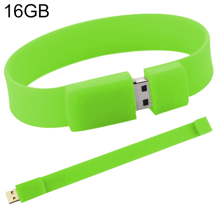 Pen Drive USB 2.0 Pulseiras de Silicone 16GB, 16GB (Verde)