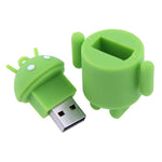 Pen Drive USB Estilo Robô Android 8GB (Verde), 8GB