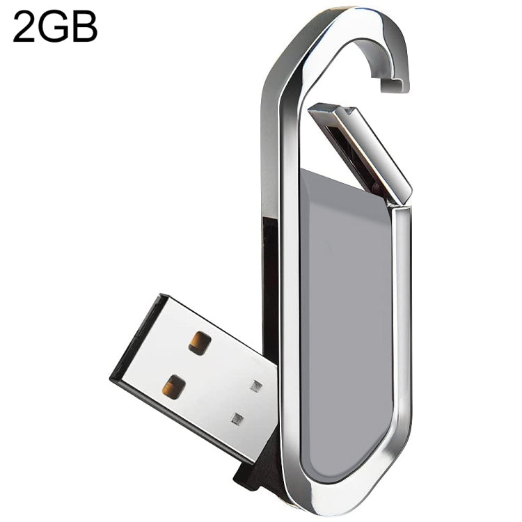 Pen USB 2.0 estilo porta-chaves metálico de 2GB (Cinza), 2GB (Cinza)