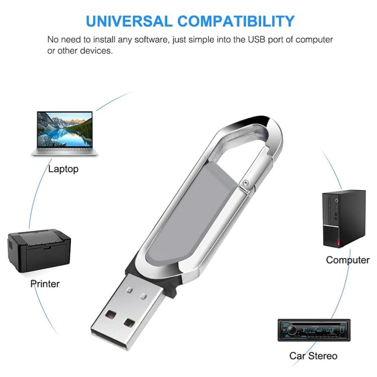 Pen USB 2.0 estilo porta-chaves metálico de 2GB (Cinza), 2GB (Cinza)